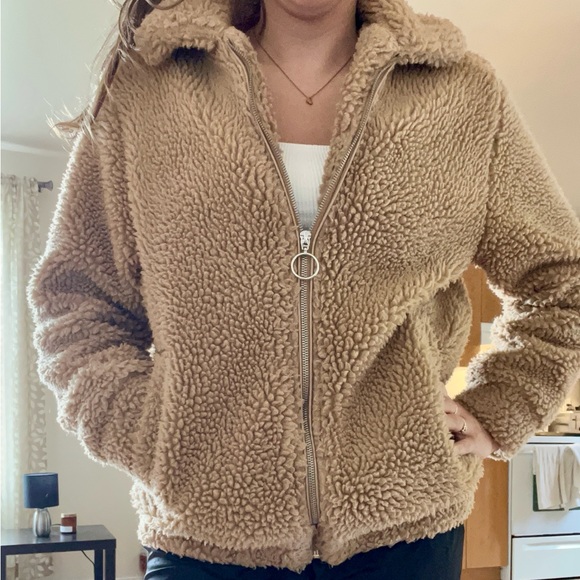 Beige Teddy Jacket - Picture 1 of 2